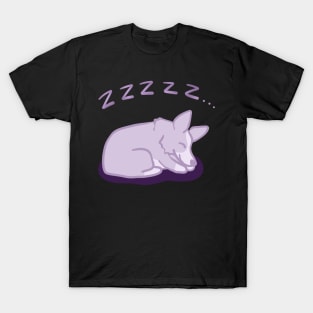 Snore-gi (Cute Purple Sleeping Corgi) T-Shirt